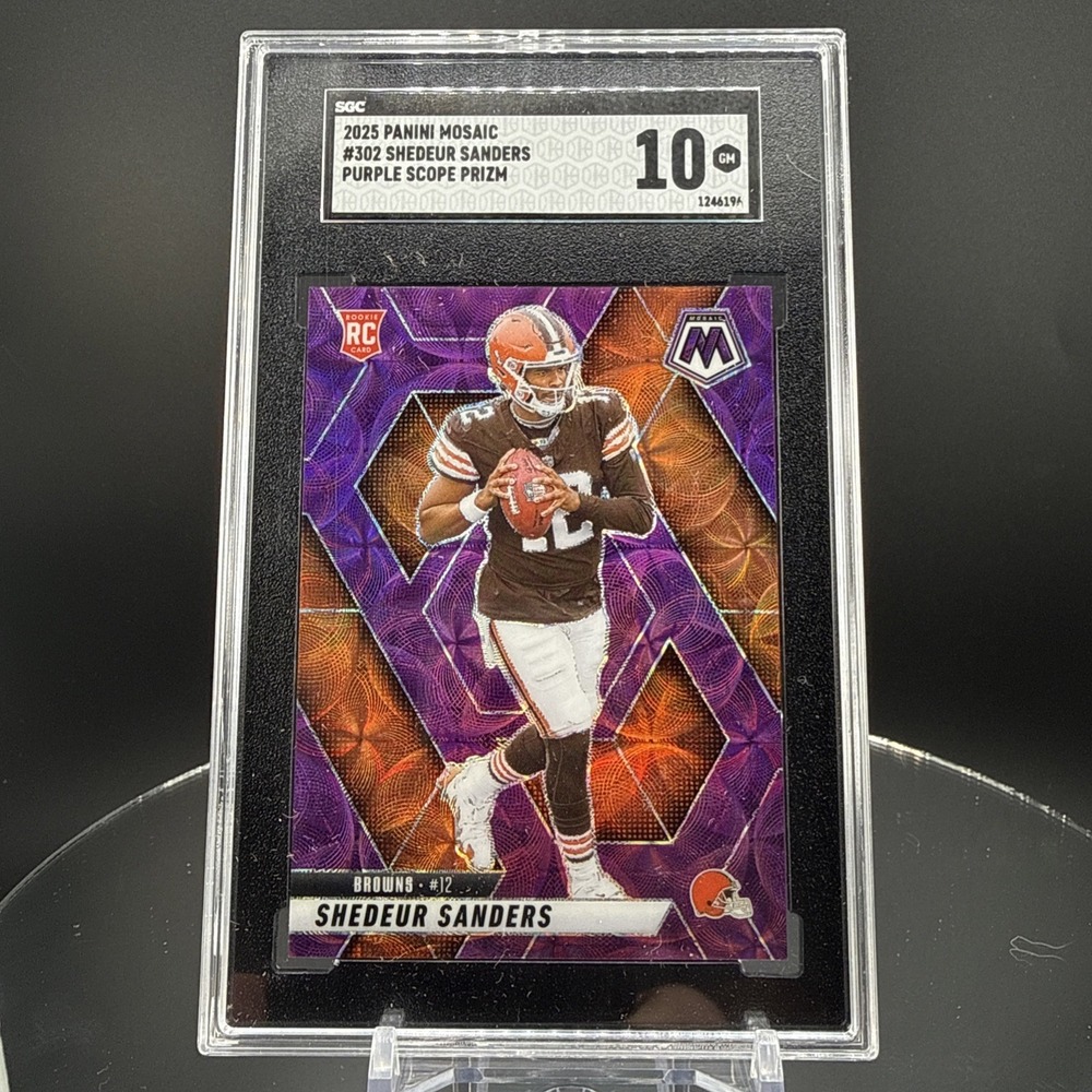 2025 Panini Mosaic Shedeur Sanders Purple Scope Prizm SGC 10 GM Browns